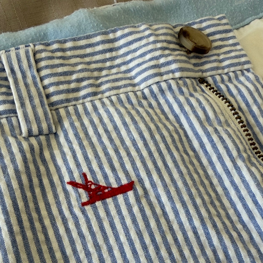 Vineyard Vines Light Blue and White Striped Shorts